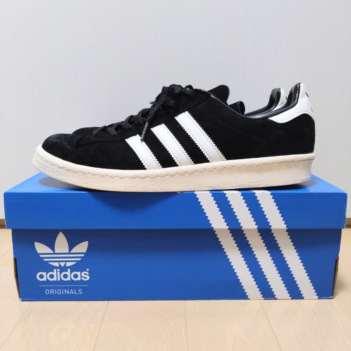 adidas CAMPUS 80s JP PACK VNTG CP 26.5cm 美中古品 アディダス キャンパス ヴィンテージ cp 80's 黒 白_画像1