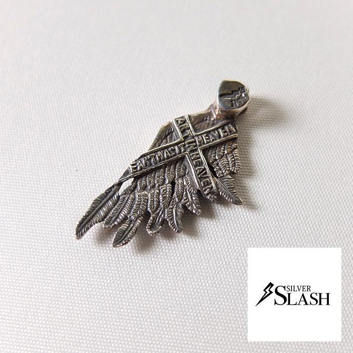 SLASH/プロセスウイングペンダント/ペンダントトップ/フェザー/羽根/爪/進化/ハード/クロス/十字架/リバーシブル/SV925/シルバー