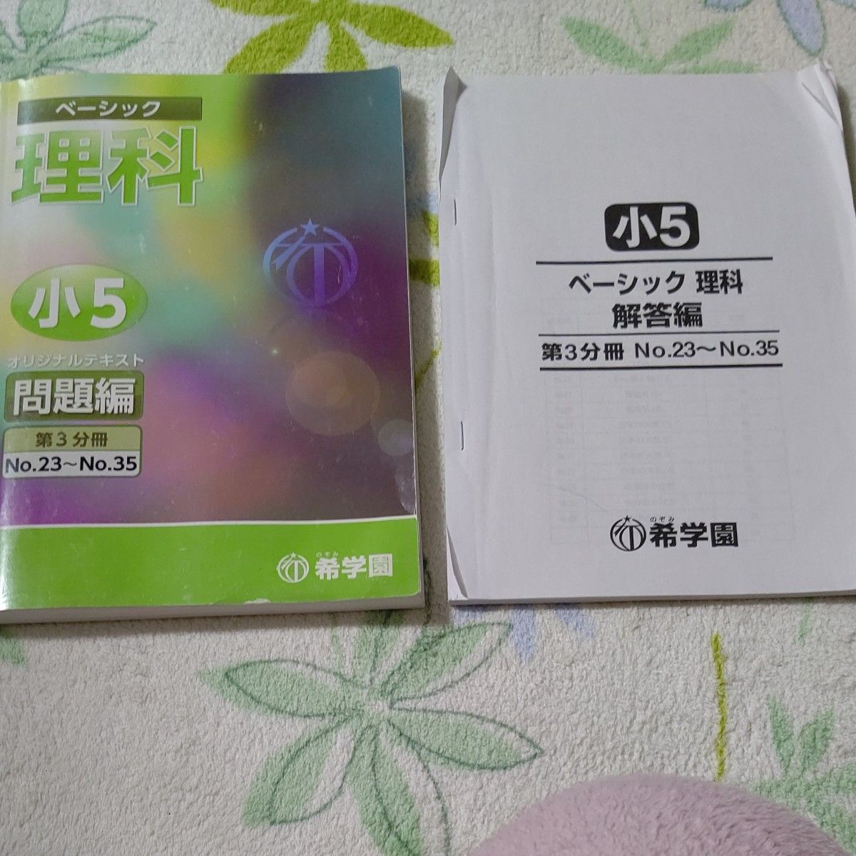 希学園 小5 ベーシック 算数オリジナルテキスト 問題編・解答編 - 参考書