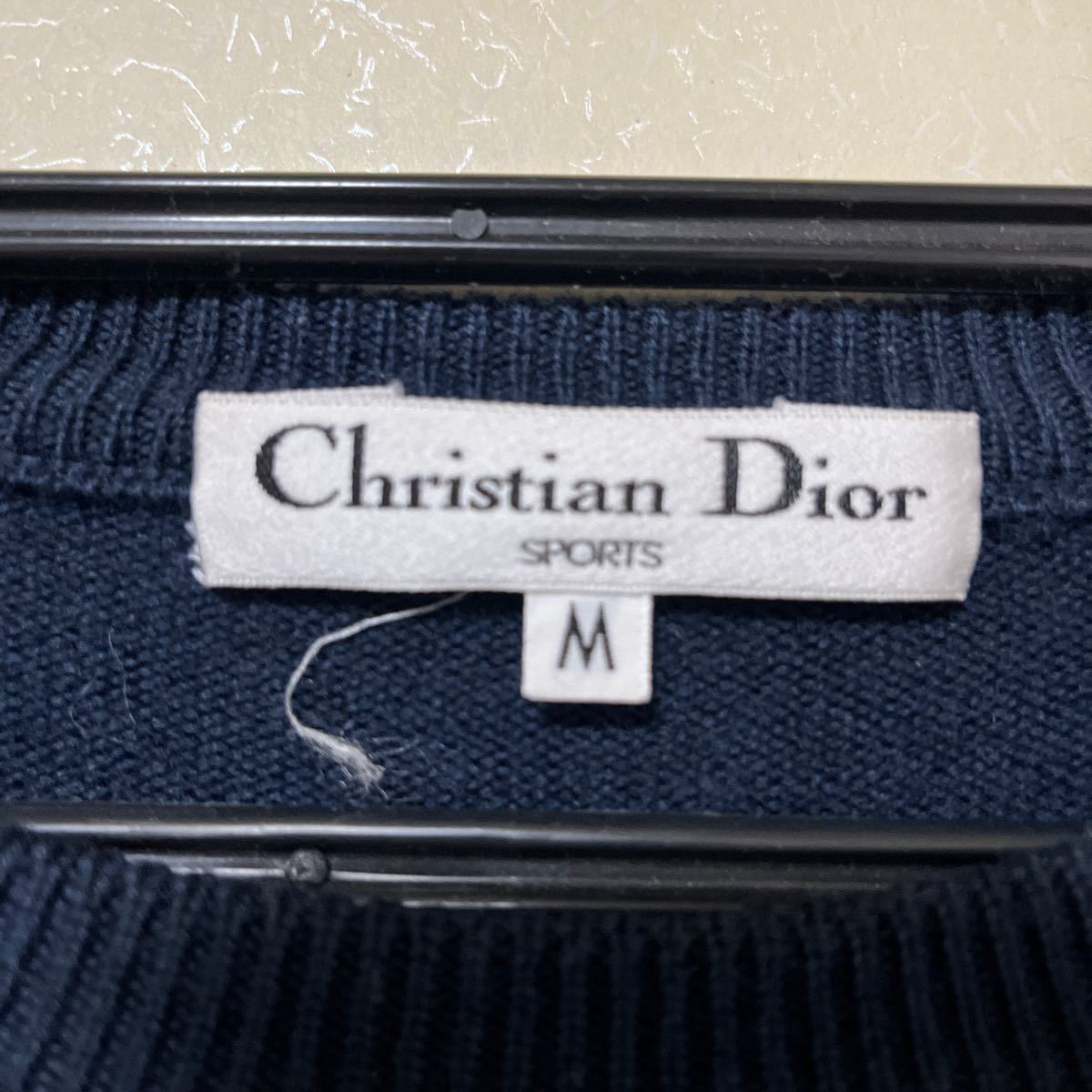 【クリスチャンディオール】Christian　Dior　ニットセーター　M　ネイビー／紺_画像3