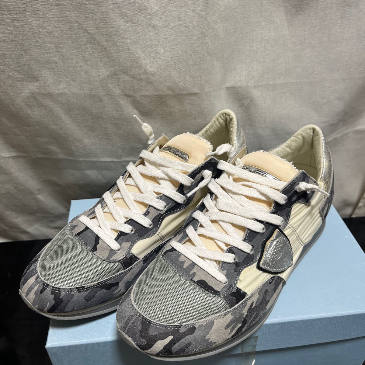 【フィリップモデル】PHILIPPE MODEL　スニーカー（TRLU WT08 TROPEZ トロペ）　EU42（26.0㎝）　BUTTER COMOUFLAGE SILVER 迷彩_画像2