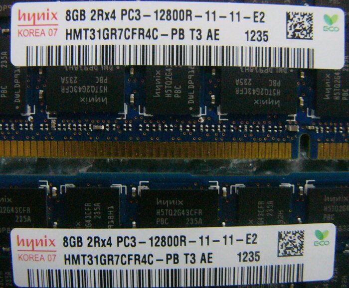 ag14 240pin DDR3 1600 PC3-12800R Registered 8GB hynix 4枚 合計32GB_画像3