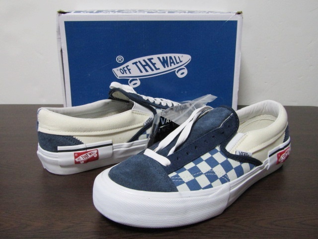 新品 VANS VAULT SLIP ON LX DECONSTRUCTED CAP DRESS BLUE VN0A3TKSUBZ US9 バンズ ボルト ビリーズ チェッカー スリッポン レア 限定_画像1