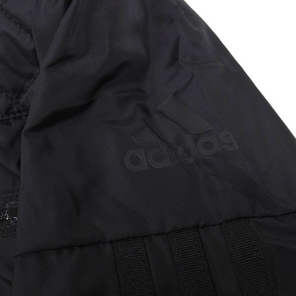 P940 新品 adidas アディダス ３ストライプス 裏起毛 2WAY フルジップ ウーブン ジャケット ウインドブレーカー ゴルフ XL ブラック_画像5