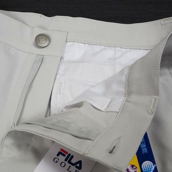 R167 新品 FILA GOLF フィラ ゴルフ ツイル ストレッチ パンツ 吸汗速乾 UVカット 86 ライトグレー_画像4