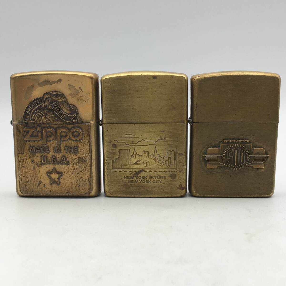 ★E01525/ZIPPO ジッポー/オイルライター/永樂通寶/ニューヨークシティ/U.S.A イーグル 等/1994/1995 他/ゴールド/計6点セット/火花OK含_画像2