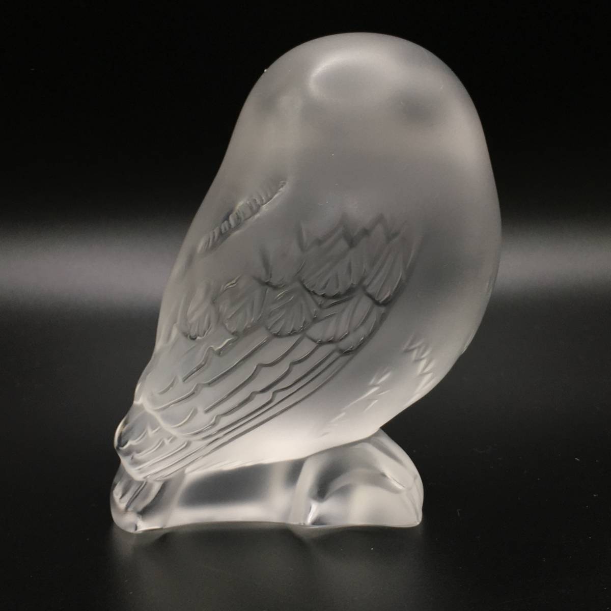 ★E02065/LALIQUE ラリック/シュエットフリソン オブジェ/フクロウ/高さ 約8.7㎝/箱付_画像4