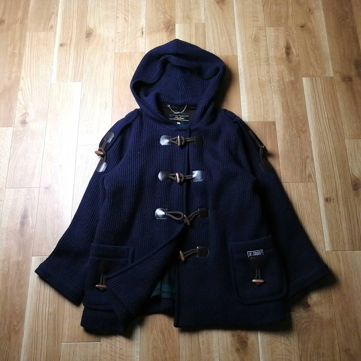  Leilian Leilian duffle coat lining check wool coat beautiful line size 11 navy 24-0228bu01