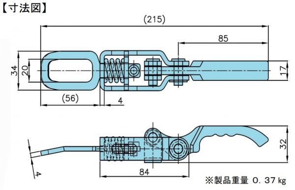 エビカン エビ金 エビ型ハンドル スプリング式 エビロック D_※備考欄もご確認のうえご落札下さい。