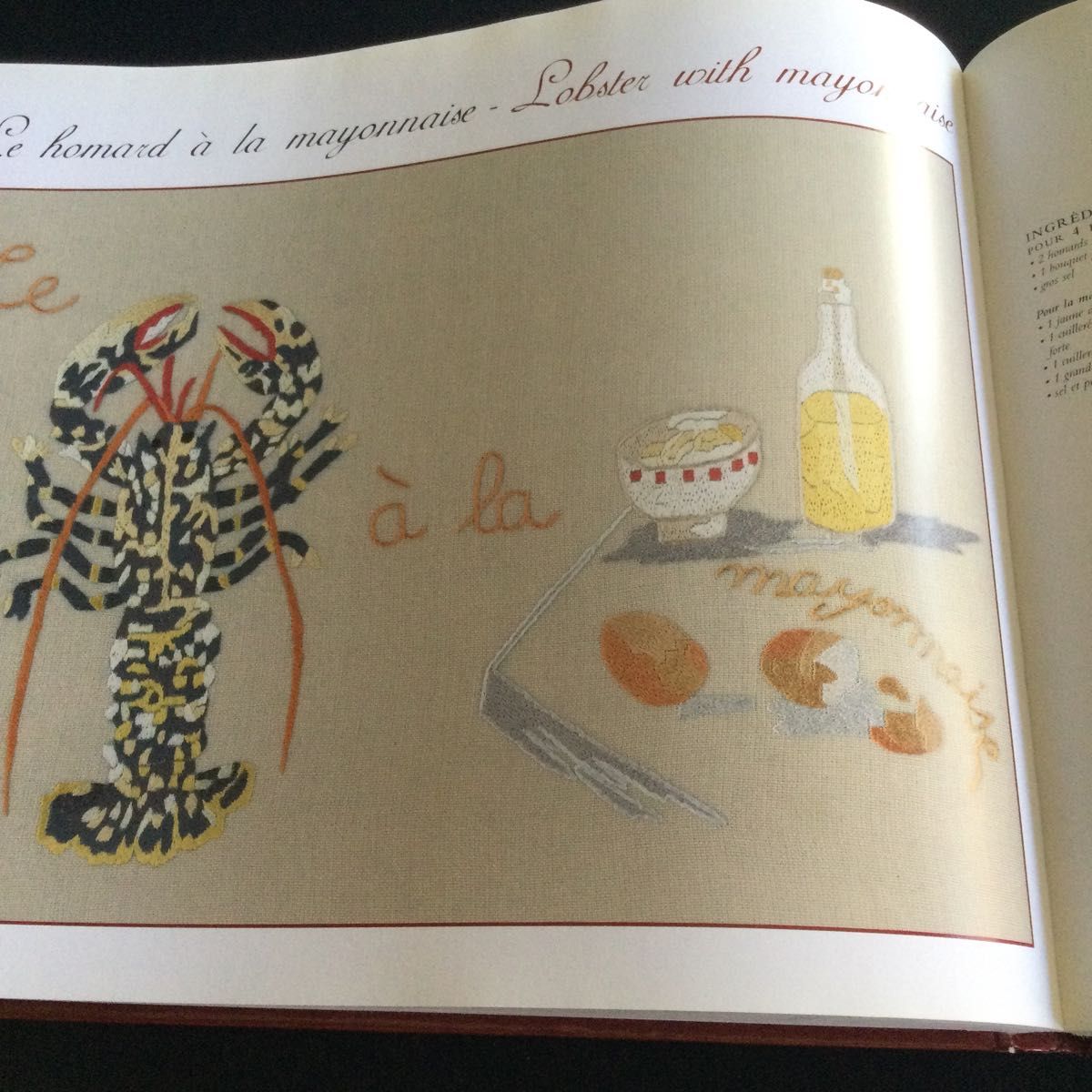 刺繍　図案集　洋書　レシピ 洋書　英語　フランス語　刺しゅう　料理　食材　食べ物