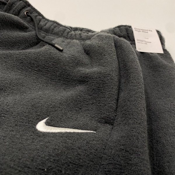 ★新品★NIKE ナイキ 刺繍ロゴ ニットスウェット プラッシュド フーディ & パンツ セット 上下 DV7100 DV7097 -010 黒 L_画像6