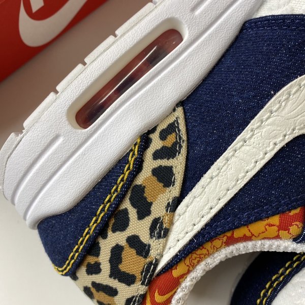 ★新品★NIKE AIR MAX 1 PRM エアマックス プレミアム デニム レオパード 箱有 FJ4452-432 ウォッシュドダークブルー 28.0_画像5