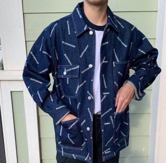 Supreme~ 総柄ロゴ デニムジャケット L DENIM JACKET デニム Supreme~ 総柄ロゴ デニムジャケット L DENIM JACKET デニム