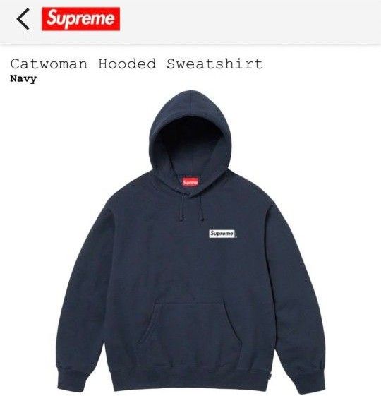 【試着のみ】~Supreme~ Catwoman Hooded Sweatshirt M Navy キャットウーマン パーカー