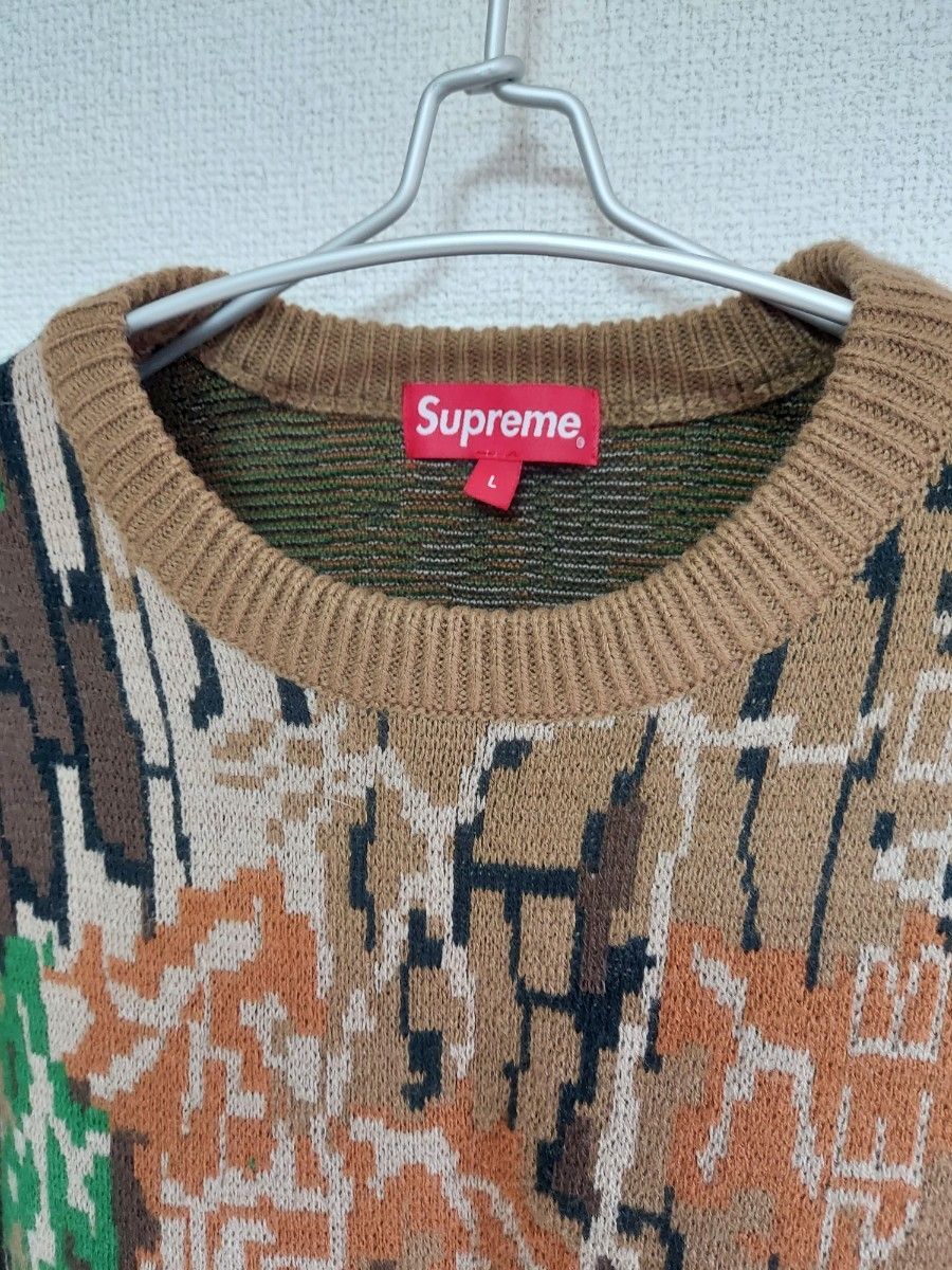 ~Supreme~ ニット セーター L 総柄 クルーネック