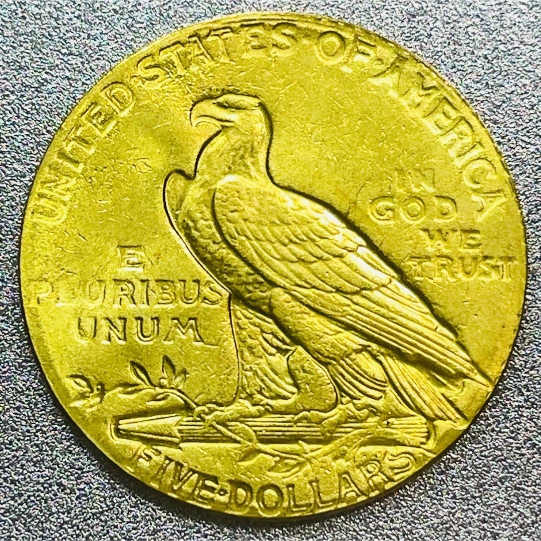 インディアンヘッド 5ドル金貨 1908年　レプリカコイン_画像2