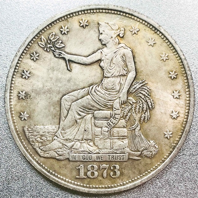 アメリカ トレードダラー 1873年 CC　レプリカコイン　貿易銀　銀貨_画像1