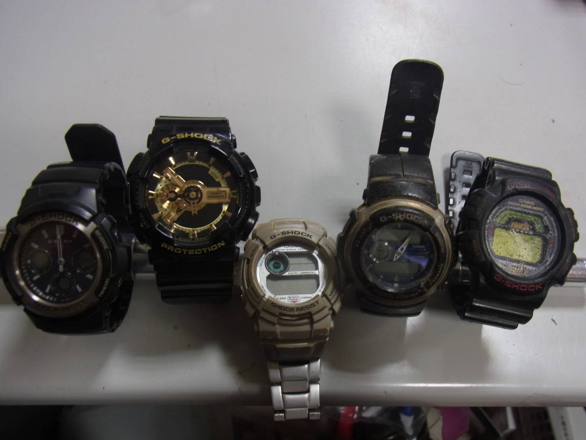 1円～ CASIO/カシオ 腕時計 5点セット G-SHOCK (G-2000・G-300・AWG-M100・GA-110GB・DW-8700)_画像1