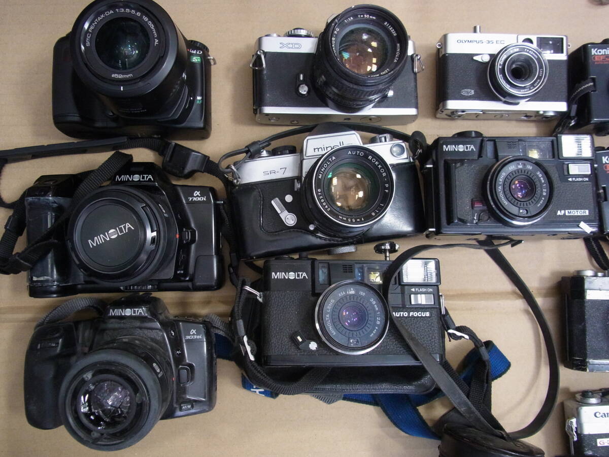1円～ カメラ/フィルムカメラ/一眼レフカメラなど 31個 セット/まとめ おまけ有 Minolta/OLYNPUS/Konica/CANON/CHINON/PENTAX ジャンク_画像4