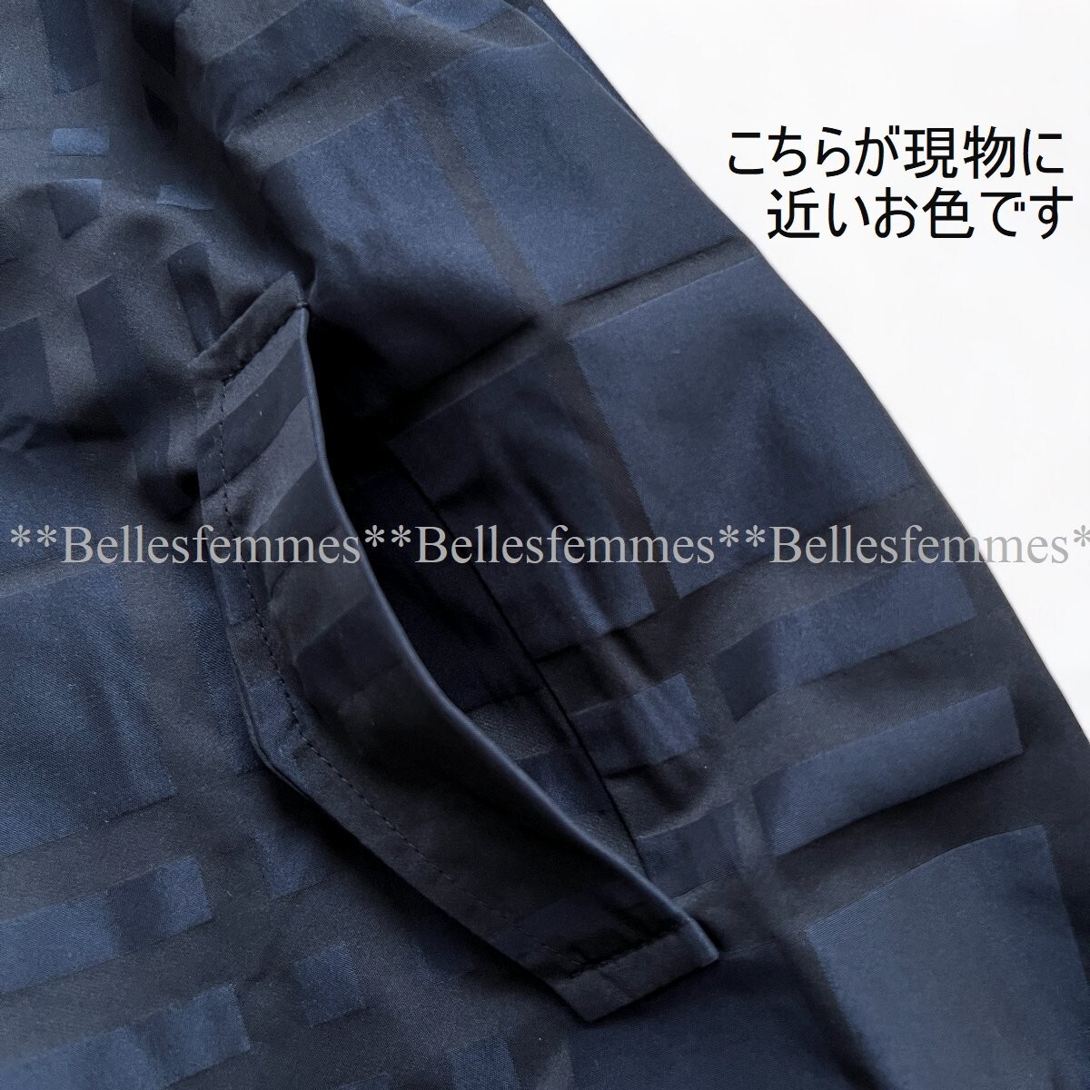 ★Belles*★新品★*送料185円★ネイビー*春*ビッグファスナー*モード春アウター*お洒落な大人女性に*ナイロンコート裏シャギー158999*M～L_画像8