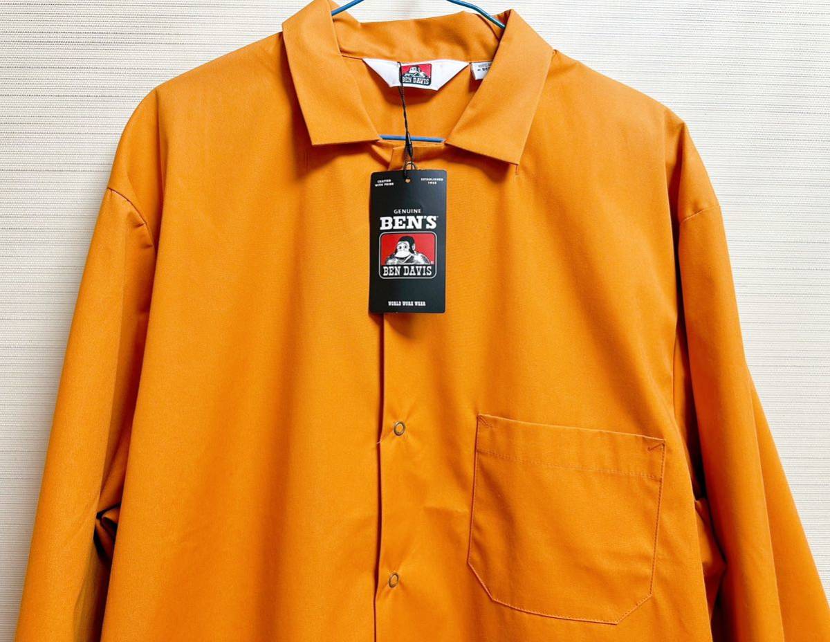 タグ付き　新品未使用品　BEN DAVIS shop coat コート　スプリングコート　オレンジ　　ユニセックス