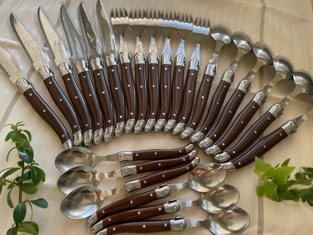  tea color 24ps.@lagi all Laguiole stainless steel special order limitation number only JeanNeron France cutlery pra tin attaching mirror finish laiyo-ru2,5mm