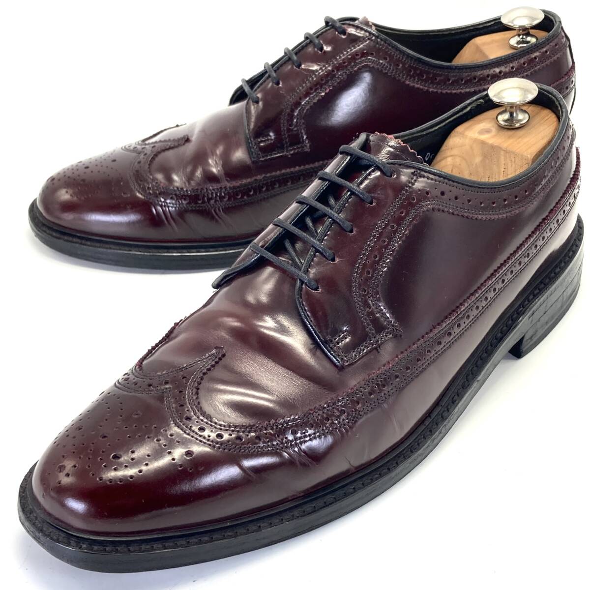 FLORSHEIM フローシャイム　ロングウィングチップ　US 10 D　27.0ｃｍ　ヴァーガンディ　美品_画像1