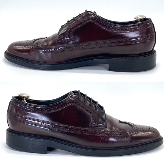 FLORSHEIM フローシャイム　ロングウィングチップ　US 10 D　27.0ｃｍ　ヴァーガンディ　美品_画像5