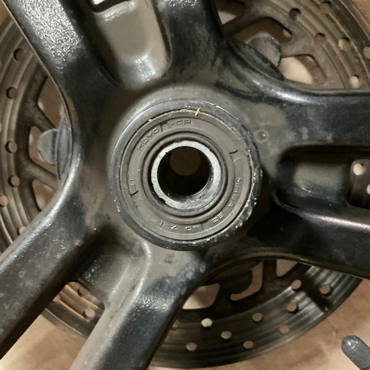 [O01-96] Yamaha Majesty 250 SG20J front wheel tire attaching Wobble less operation verification ending original part 