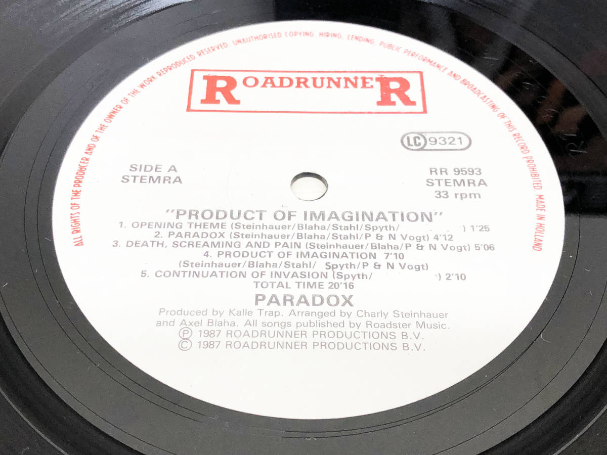 【レコード】 LP盤　PARADOX　PRODUCT OF IMAGINATION_画像3