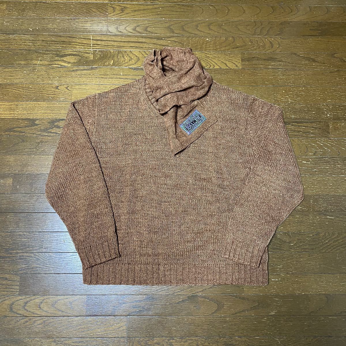 希少 TENDERLOIN V NECK COTTON KNIT BROWN M サイズ テンダーロイン Vネック コットン ニット セーター ブラウン 美品 付属品完備_画像8