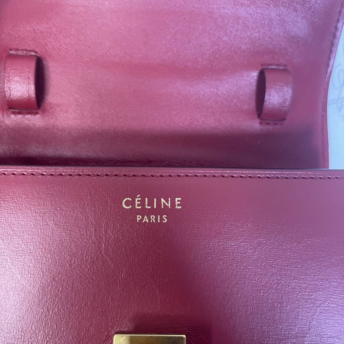 CELINE セリーヌ クラシックボックス スモール レッド_画像7