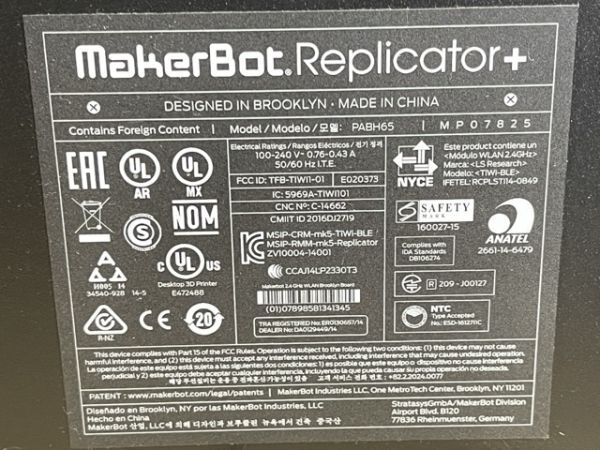 MakerBot Replicator 3Dプリンター PABH65 メーカーボット レプリケータープラス フィラメント付き 動作動画あり/71159　_画像9