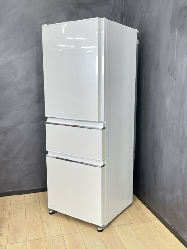 三菱 ノンフロン冷凍冷蔵庫 MR-CX33CL-W 330L 左開き 冷蔵庫 ミツビシ 白 家電製品 棚の爪破損あり /56319の画像1
