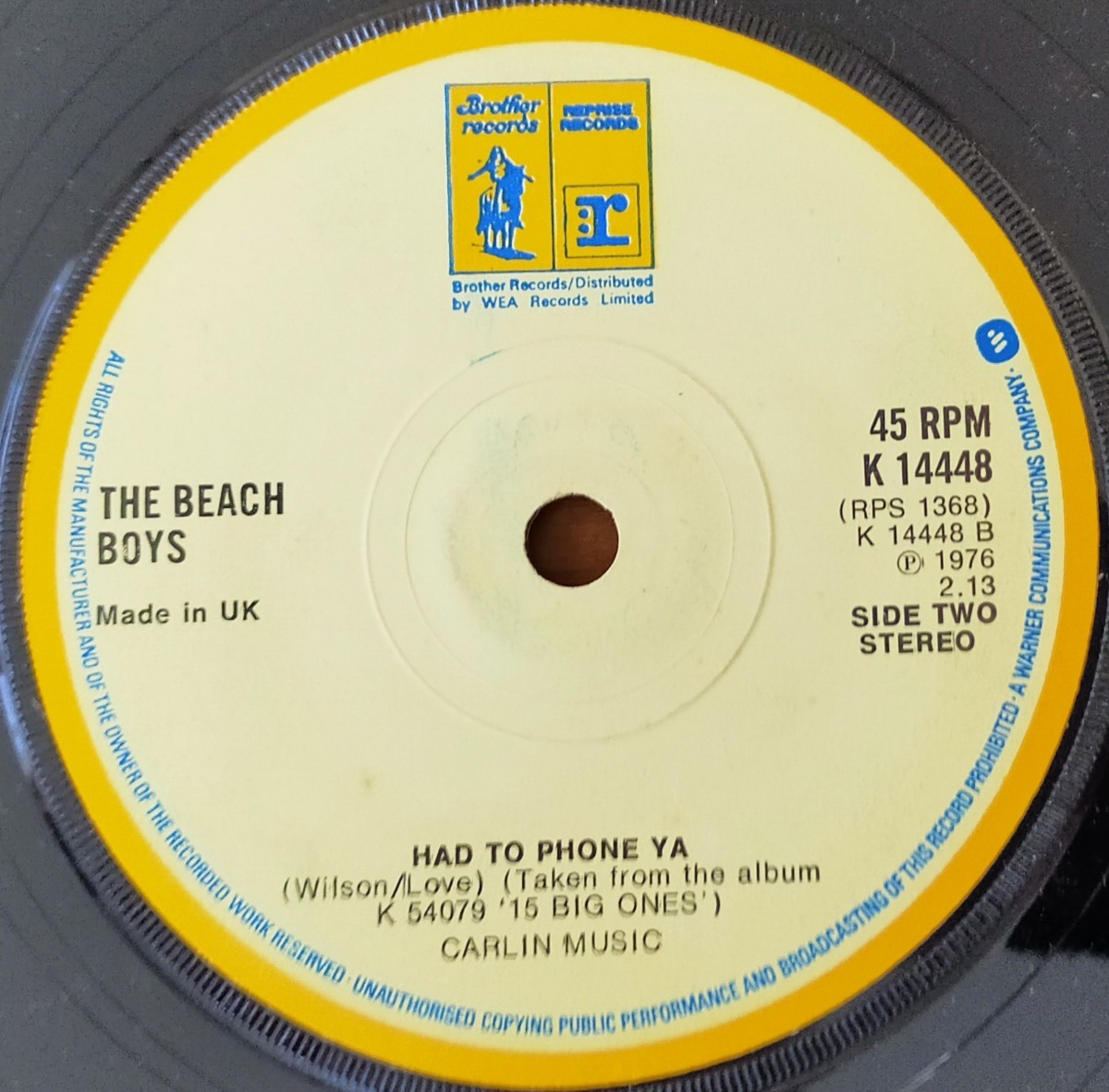 The Beach Boys/I Just Wasn't Made For These Times /米Sub Pop ７インチ+1/Brian Wilson_画像7