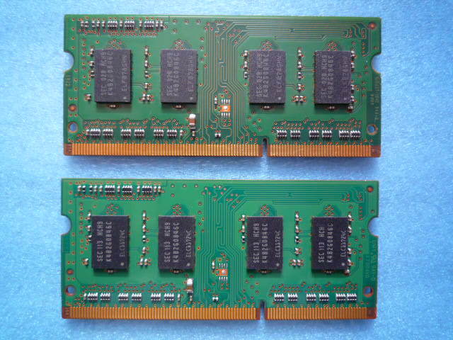 MA彡 SAMSUNG サムスン PC3-10600S DDR3-1333 2GB×2枚 SO-DIMM 204pin 動作保証品 Sa-01_画像3