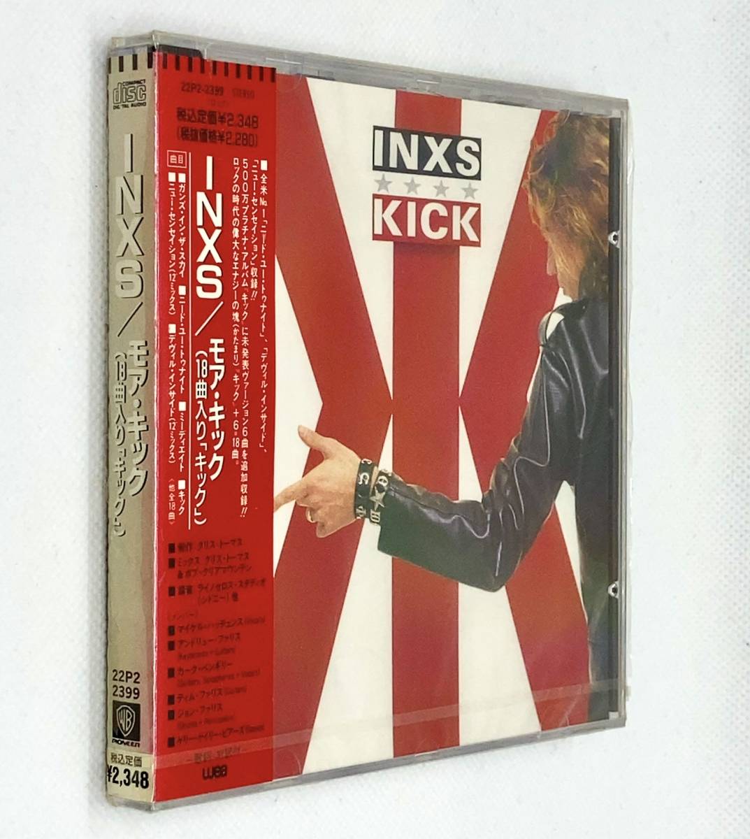 【 未開封 CD 】◎ INXS インエクセス ／ キック KICK ［ SPECIAL EDITION ］モア・キック 18曲入り ◎ PIONEER 22P2-2399 1987年_ビニール：帯の縦長部に裂け／帯：日焼け