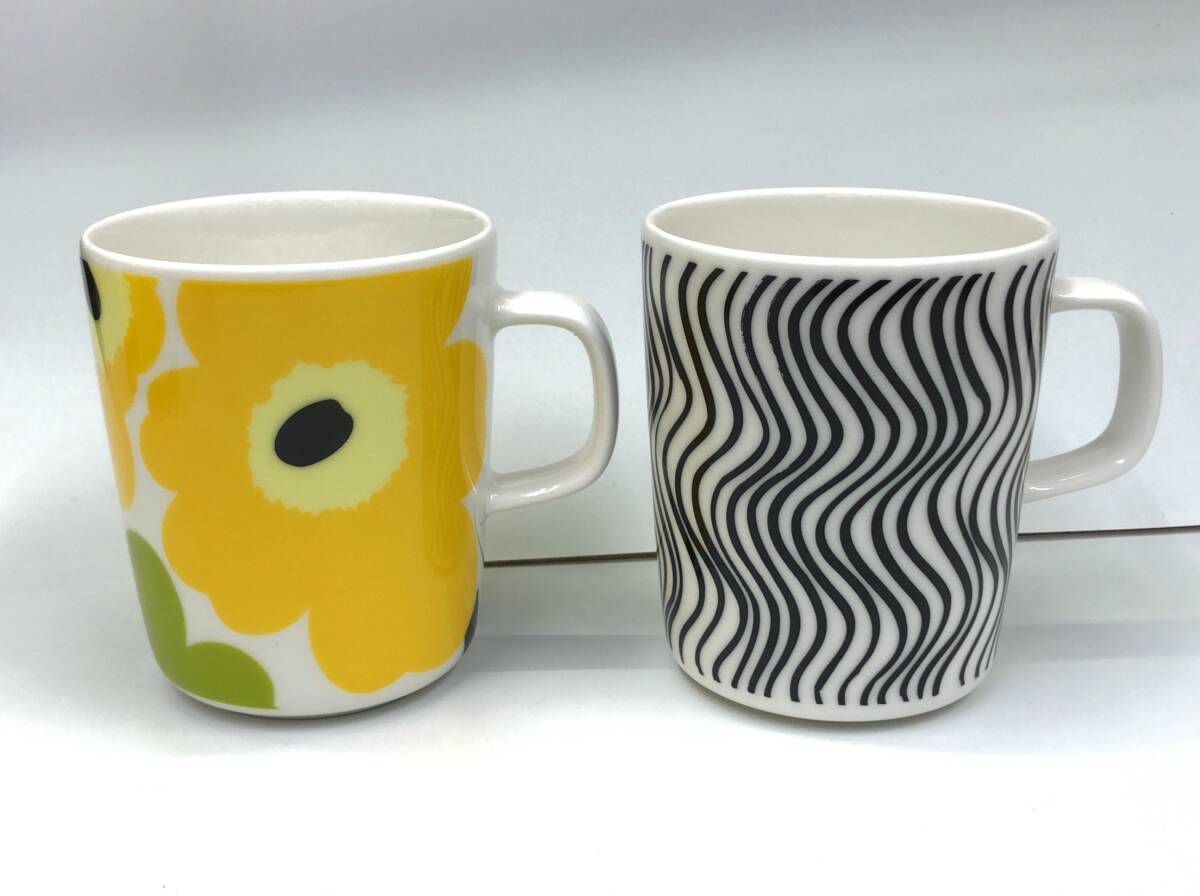 marimekko マグカップ 4点セット oiva UNIKKO ウニッコ 花柄 SILKKIKUIKKA シルッキクイッカ 波線ストライプ柄 マリメッコ 240227_画像5