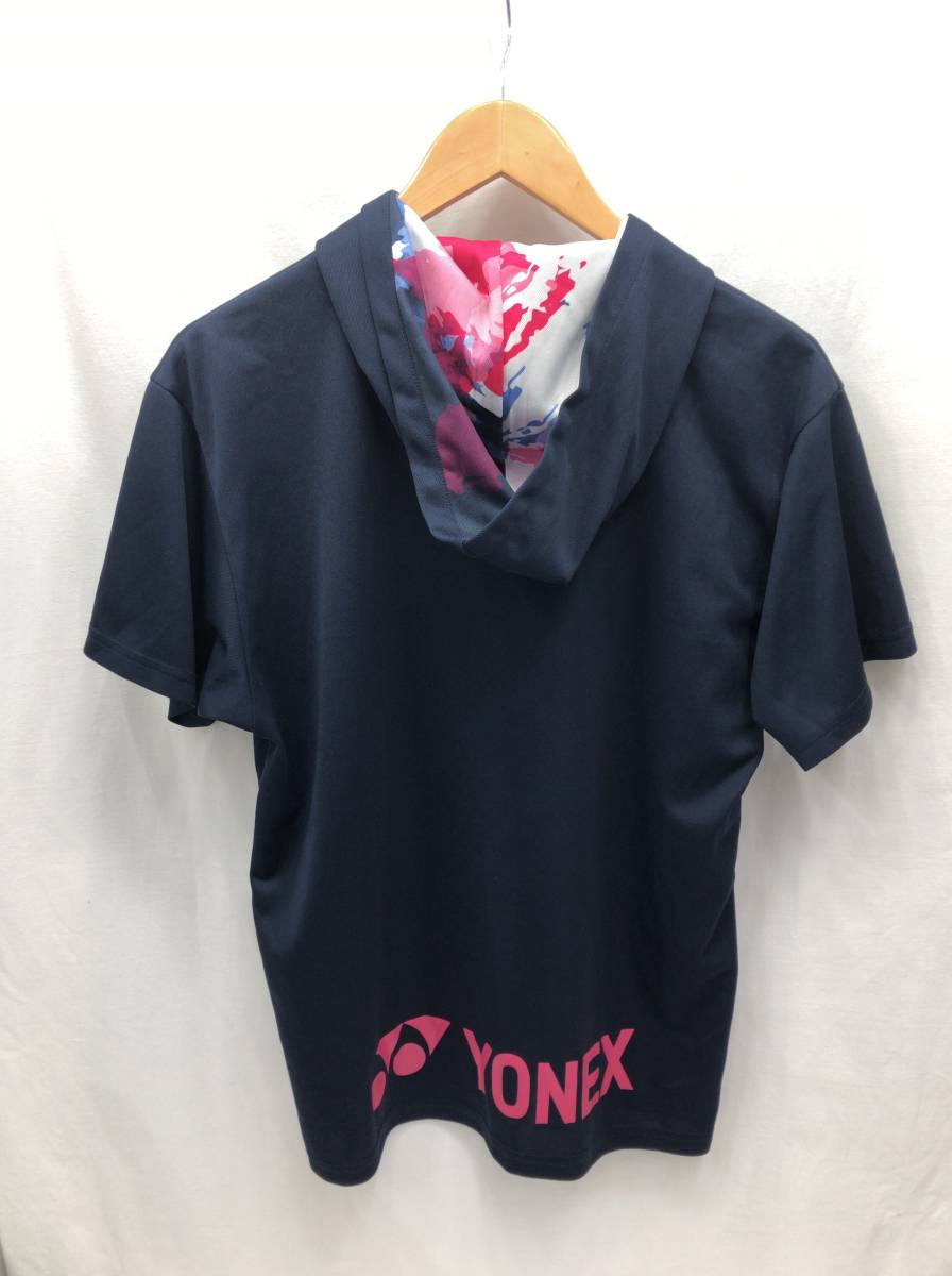 YONEX ALL HOKKAIDO CHAMPIONSHIP 2020 フード付き 半袖 Tシャツ M ネイビー 全道 ヨネックス 24020502_画像2