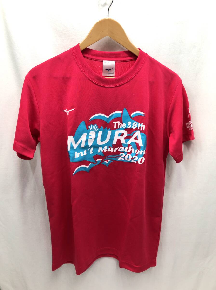 asics Tシャツ JAL HONORURU MARASON 姉妹マラソン ホノルルマラソン Lサイズ ピンク 記念 グッズ 2020年 三浦国際市民マラソン 24022703_画像1