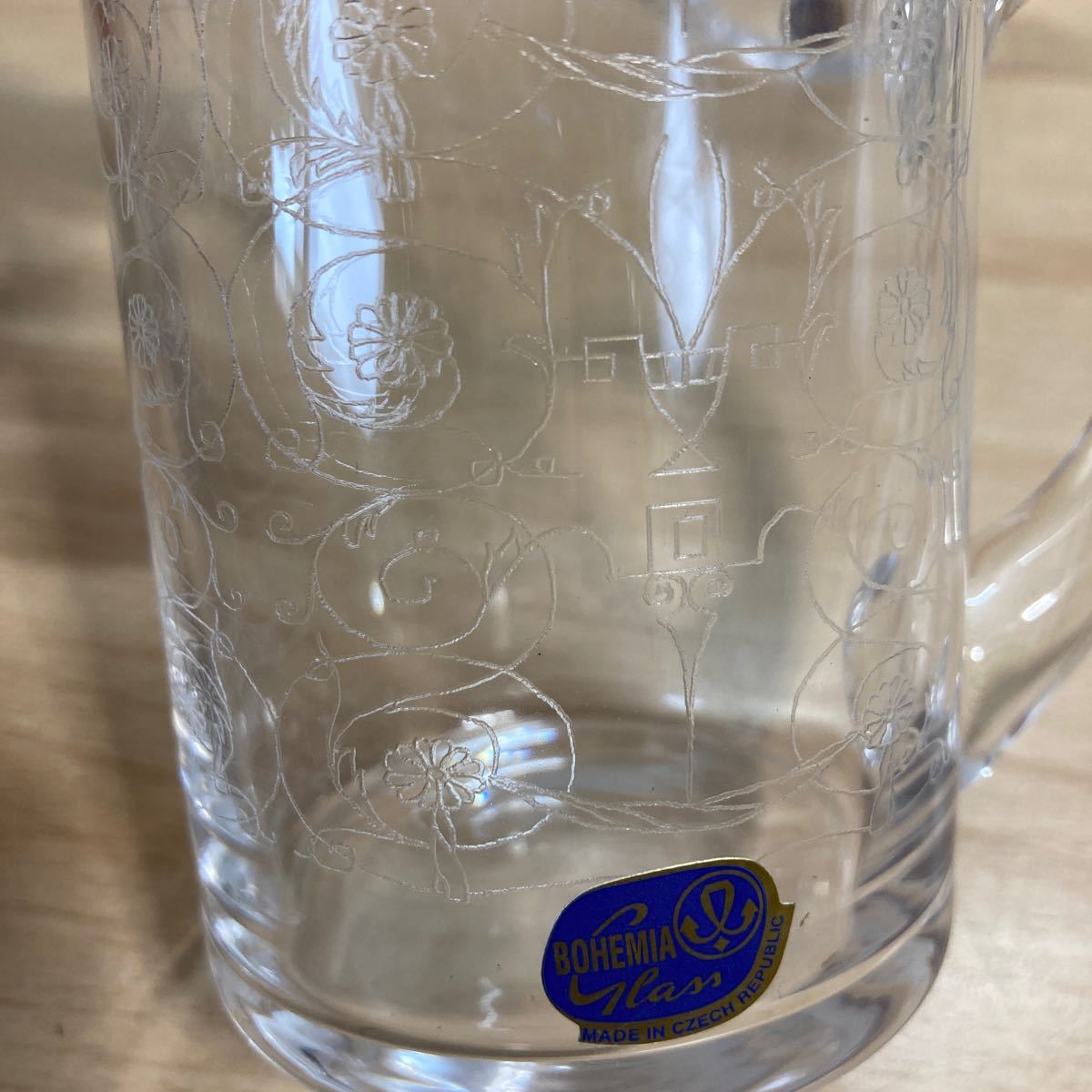 未使用 BOHEMIA GLASS LASKA ボヘミアグラス ラスカ クリスタル グラス コップ タンブラー ２客セット ペア 径約7cm×高さ約10cm(4-2)の画像3