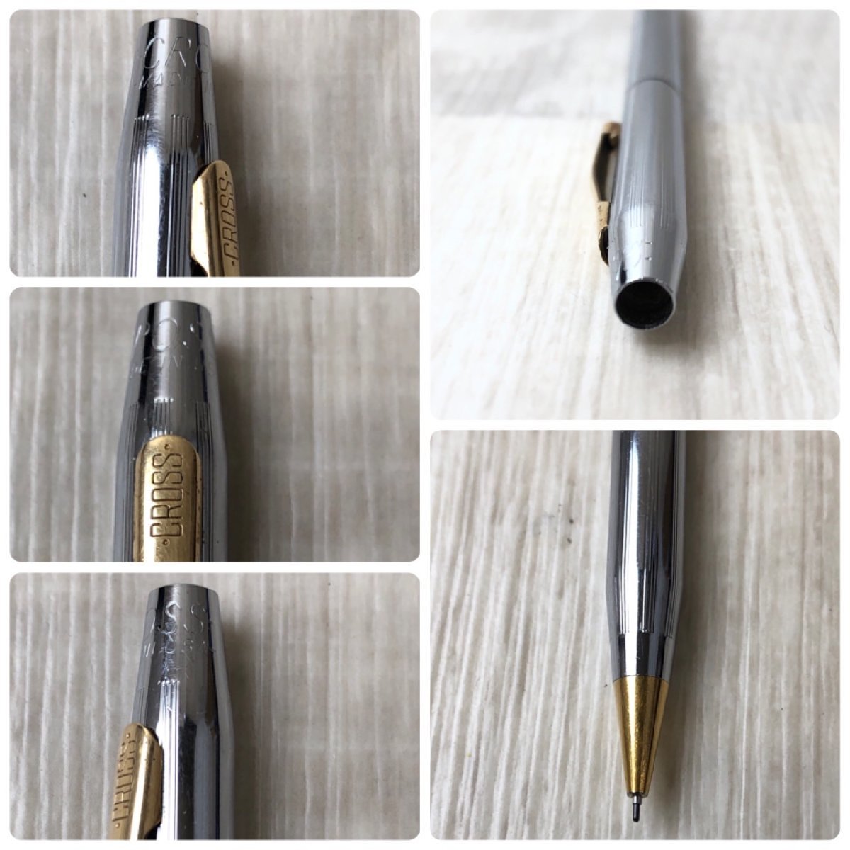 USED cross クロス fisher SPACE PEN フィッシャー スペースペン シルバー ゴールド ボールペン シャープペンシル ペン セット 筆記確認済_画像7