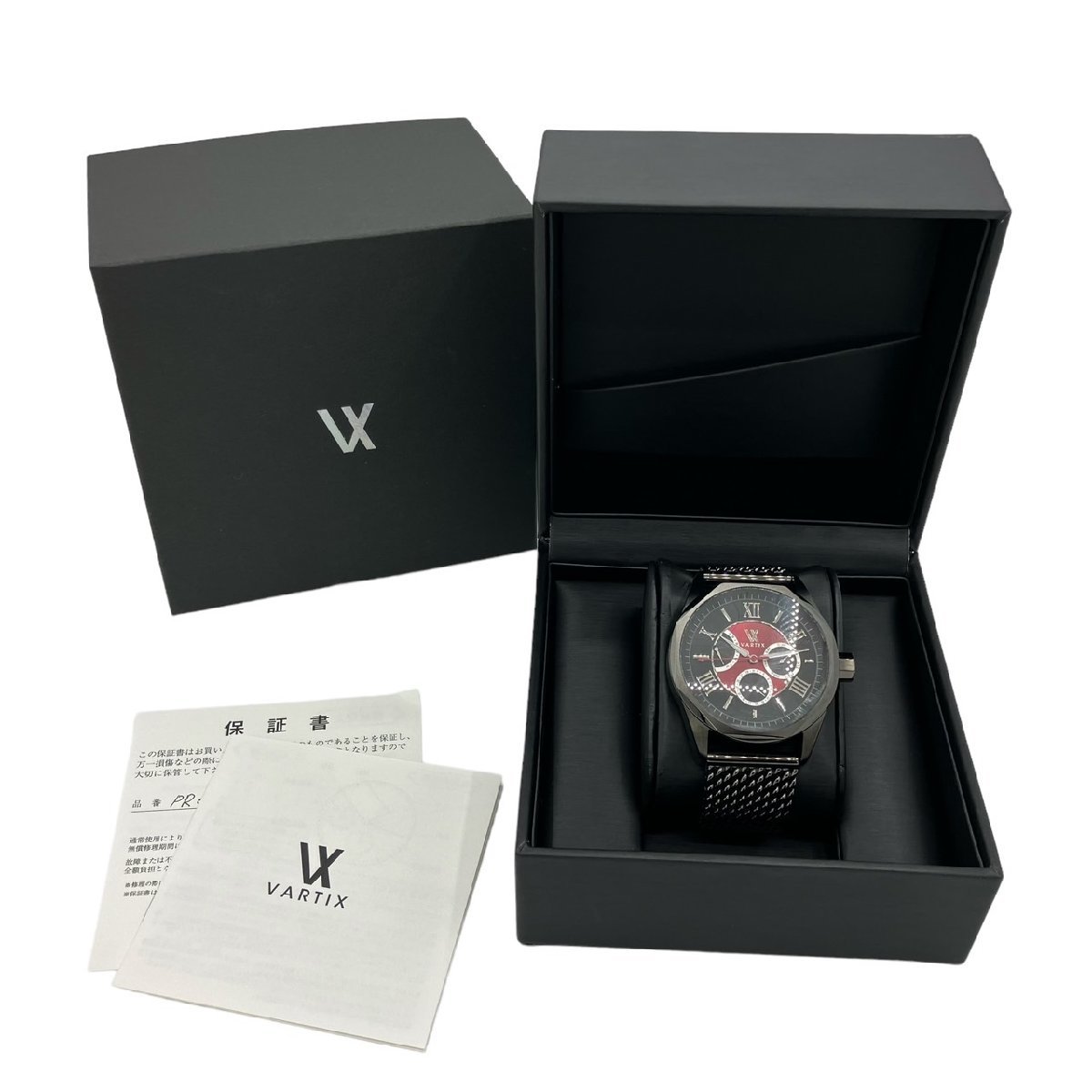 KS USED VARTIX ヴァティックス PR02B ALIVE テーブルファセット 自動巻き デイデイト 腕時計 稼働品 ブラック 裏スケルトン_VARTIX ヴァティックス PR02B