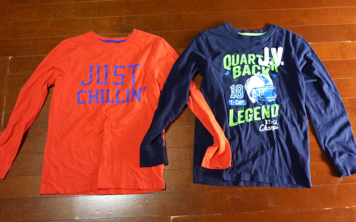 GAP KIDS ギャップ キッズ★長袖Ｔシャツ★サイズXL (150) ★ロンＴ２枚セット★ネイビー・オレンジ_画像1