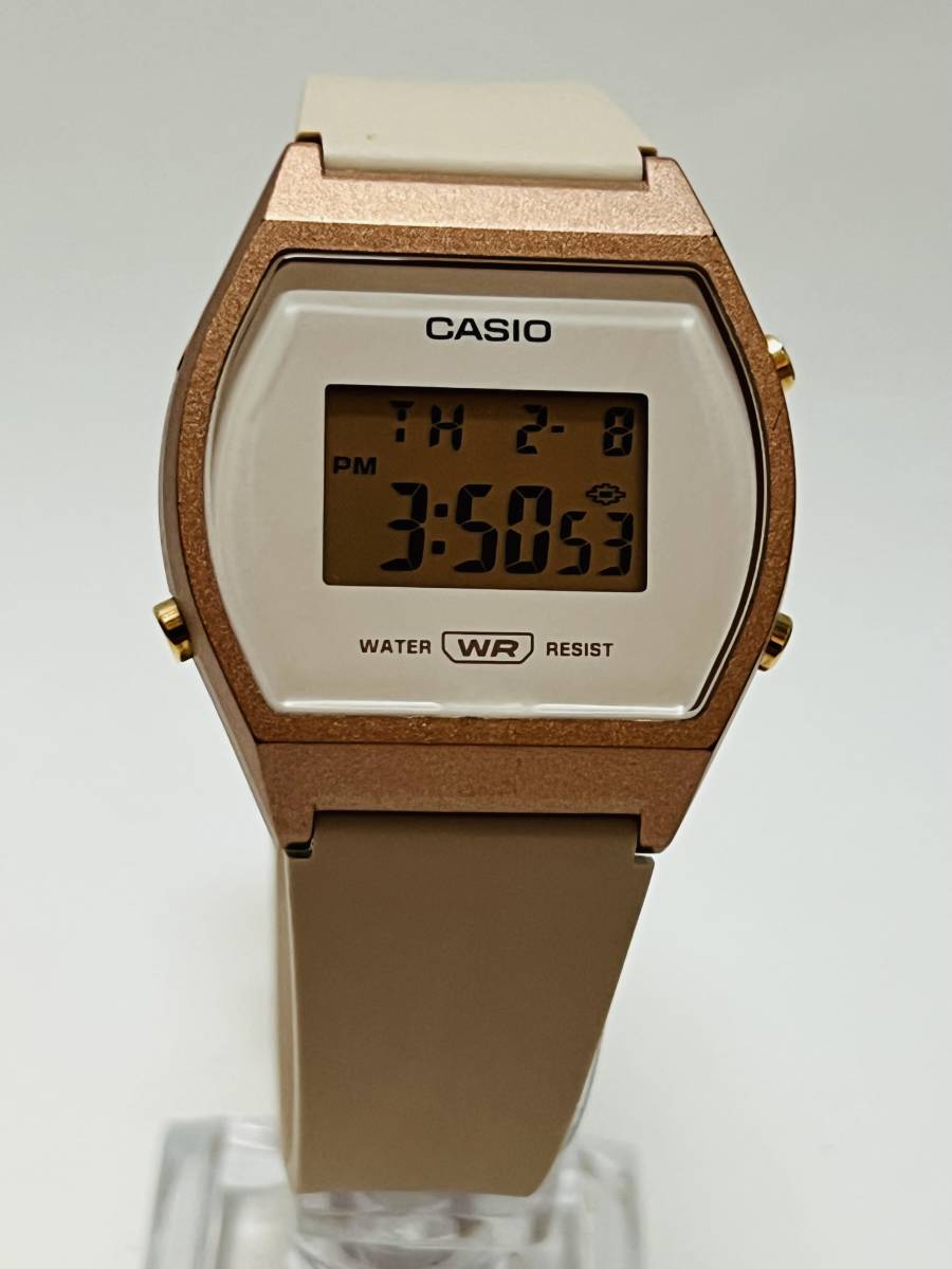 動作 チープカシオ CASIO カシオ デジタル 女性 子供 レディース キッズ LW-204 ベージュ ローズ ピンク 防水 シンプル ビジネス レトロの画像1