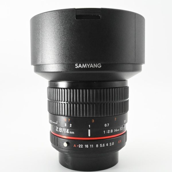 【新品級の極上美品/動作◎】 SAMYANG 単焦点広角レンズ 14mm F2.8 ペンタックス K用 フルサイズ_画像2
