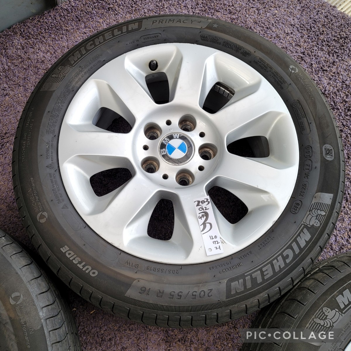 BMW純正 5シリーズ E60 E61 16インチ7.0J 120/5H ET20　タイヤ付き4本セットMICHELIN PRIMACY 4 205/55R16_画像5