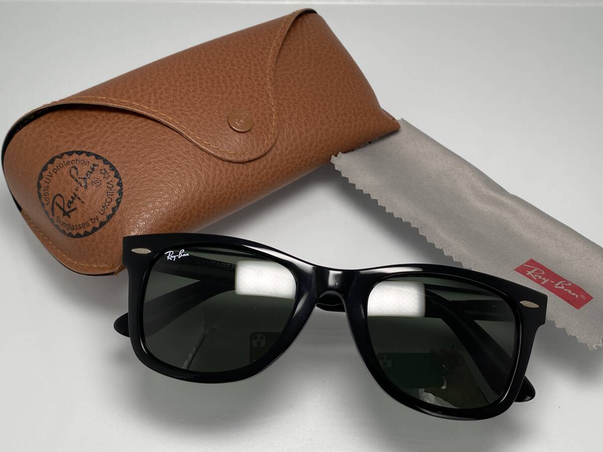 ケース付★RAY-BANレイバンWAYFARERウェイファーラー RB2140-F 901 黒ブラック/G-15 フルフィット アジア仕様サングラス ウェリントン_画像1