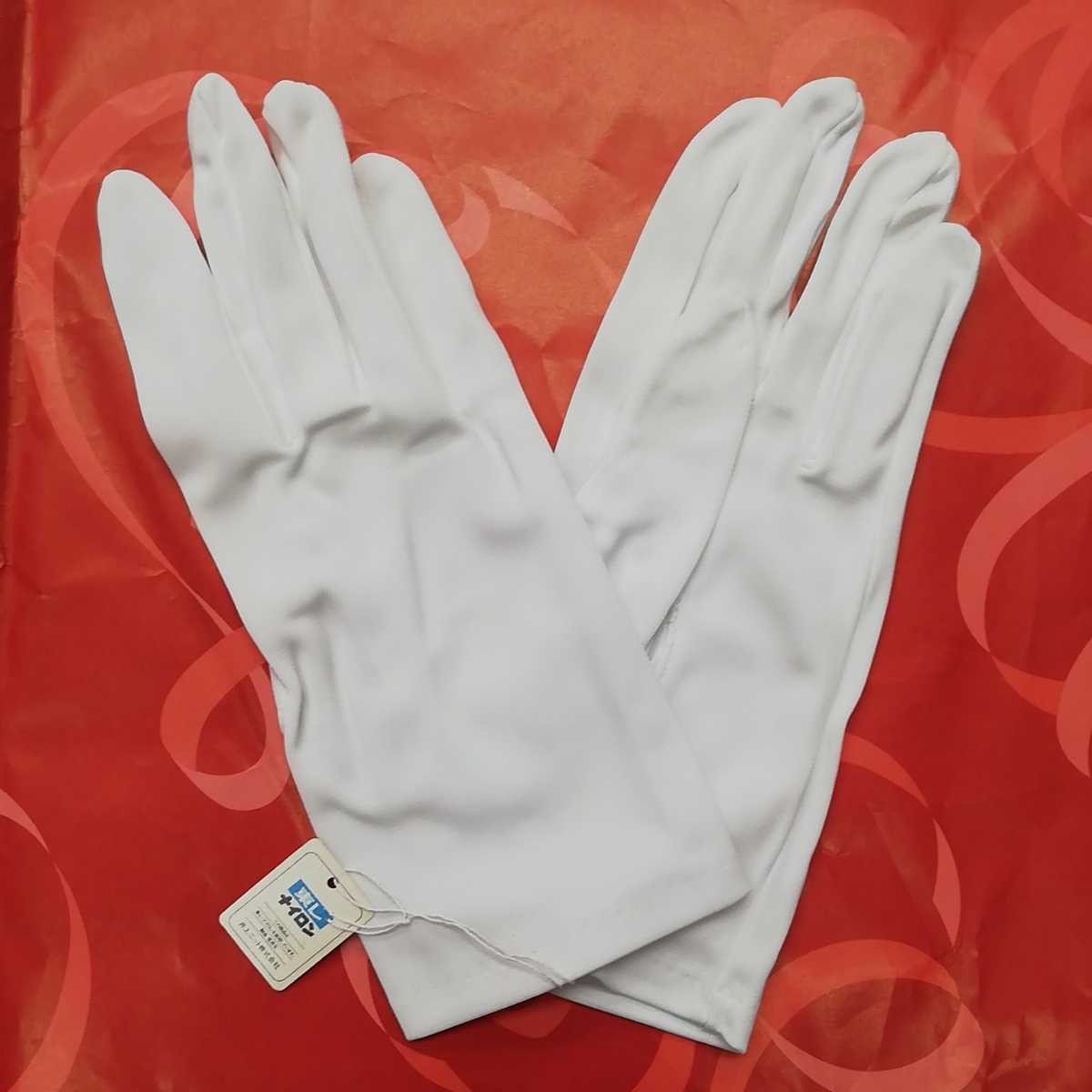 レディース　グローブ　ホワイト　ナイロン100%　Lサイズ　光沢　女性　手袋　礼装_画像1