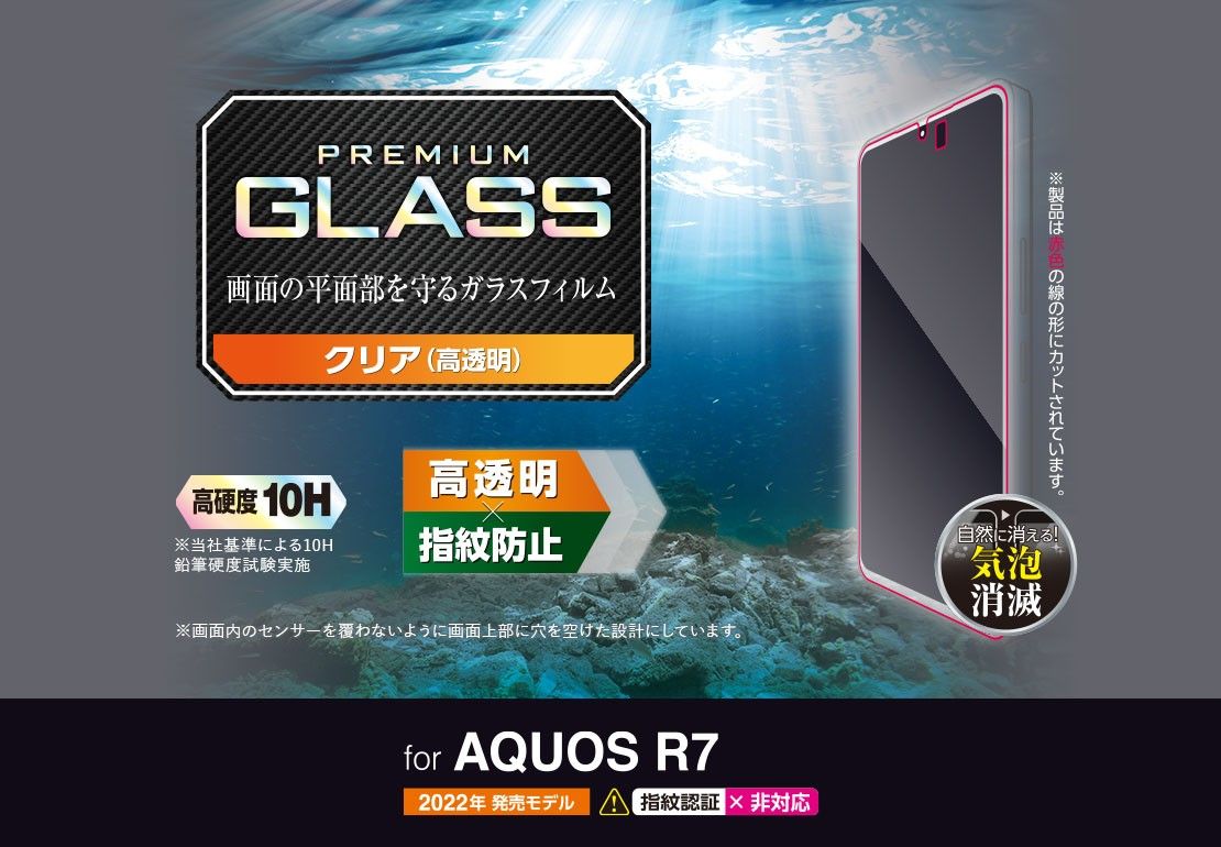 2個 AQUOS R7 ( SH-52C ) 用 ガラスフィルム 高透明495